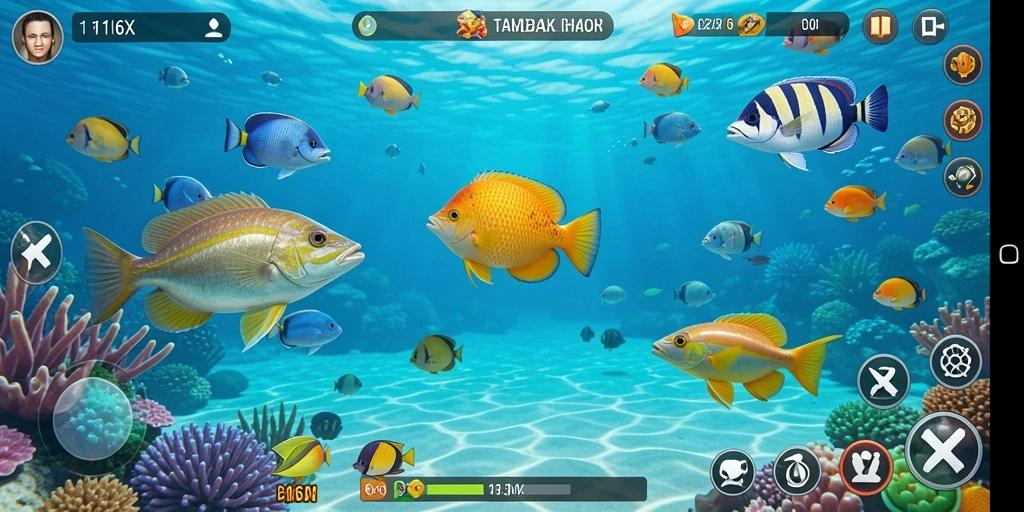 Screenshot 116X menampilkan pengalaman seru dalam permainan Tembak Ikan.
