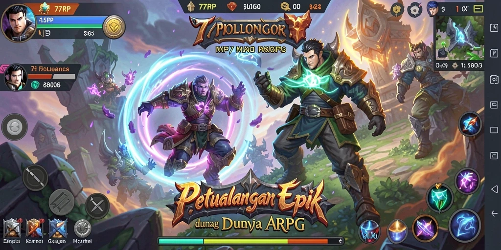 Screenshot gameplay 77RP yang menampilkan aksi seru ARPG.