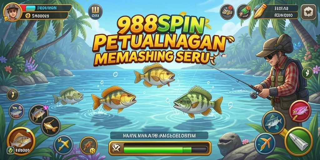 Tampilan gameplay seru dalam 988SPIN saat menangkap ikan.