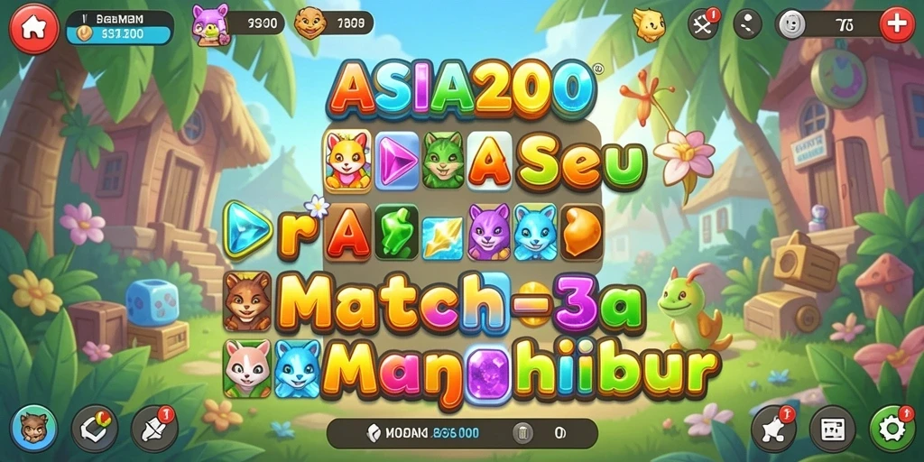 Gameplay ASIA200 dengan elemen Match-3 yang seru dan menarik.