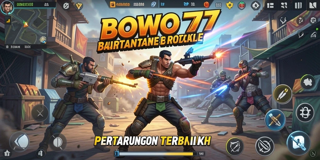Screenshot gameplay BOWO77 yang menampilkan aksi Battle Royale yang mendebarkan.