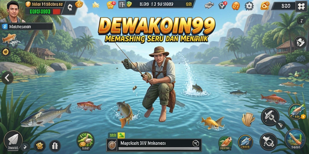 Tampilan gameplay DEWAKOIN99 dengan berbagai ikan menarik.