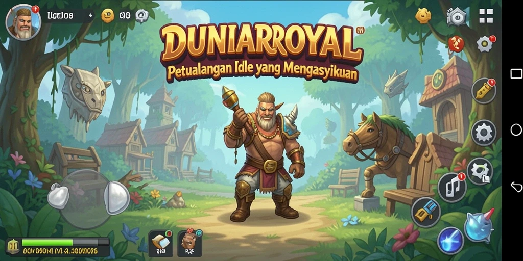 Tampilan gameplay DUNIAROYAL dengan aktivitas idle yang seru.