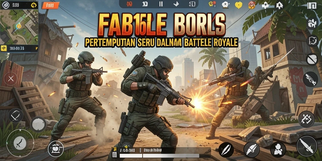Tampilan aksi seru dalam game FB168 Battle Royale.