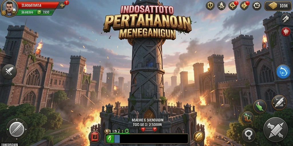 Screenshot gameplay INDOSATTOTO menampilkan pertahanan menara yang strategis.