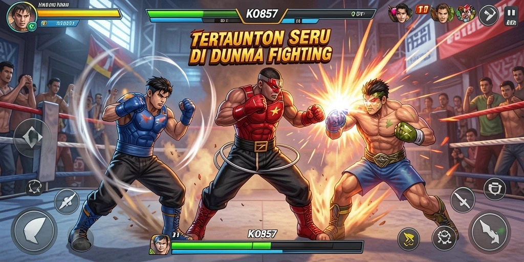 Screenshot KO857 menunjukkan aksi pertarungan yang memukau dan seru.