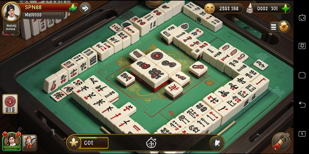 Screenshot gameplay SPN88 yang menampilkan momen seru Mahjong.
