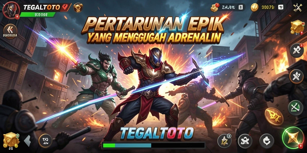 Tampilan gameplay seru di arena pertarungan TEGALTOTO.