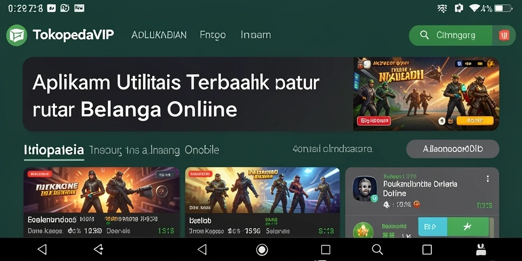 Screenshot aplikasi TOKOPEDIAVIP menampilkan antarmuka pengguna yang menarik dan intuitif.